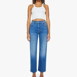 MOTHER Blue Straight Leg Jeans
